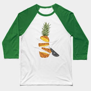 Slicing Pineapple Baseball T-Shirt